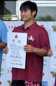①インターハイ出場を決めた藤沼兆志さん
